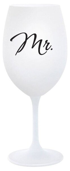 MR. - bílá sklenice na víno 350 ml
