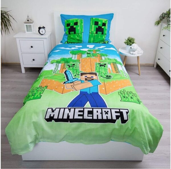 Povlečení Minecraft Jungle Fight svítící efekt 140x200, 70x90 cm