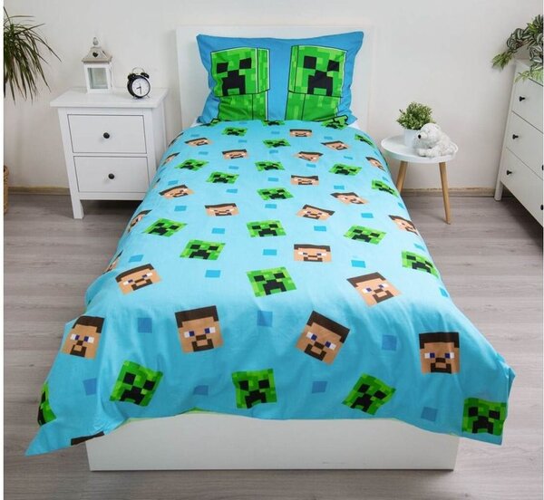 Povlečení Minecraft Jungle Fight svítící efekt 140x200, 70x90 cm