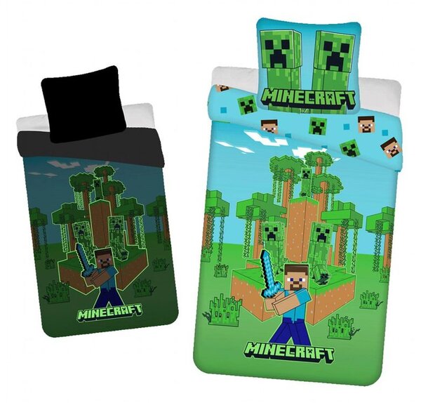 Povlečení Minecraft Jungle Fight svítící efekt 140x200, 70x90 cm