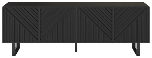 Marckeric Černý lakovaný TV stolek Peta 161 x 35 cm