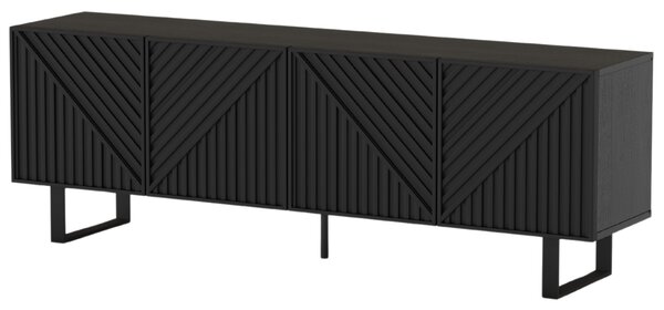 Marckeric Černý lakovaný TV stolek Peta 161 x 35 cm