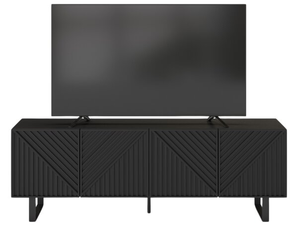 Marckeric Černý lakovaný TV stolek Peta 161 x 35 cm