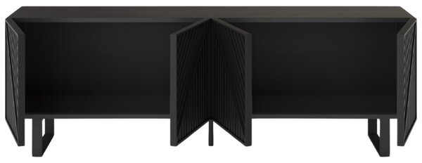 Marckeric Černý lakovaný TV stolek Peta 161 x 35 cm