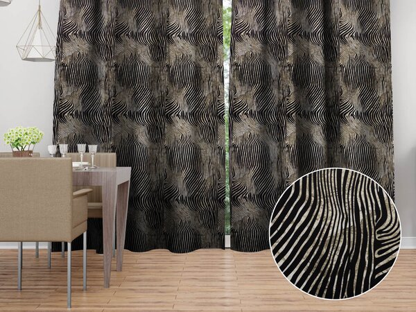 Biante Sametový závěs Tamara TMR-052 Zebrovaný vzor 135x140 cm