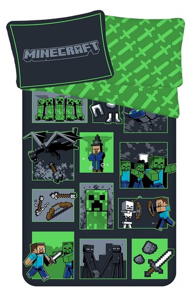 Povlečení bavlna Minecraft Survival Mode 140x200, 70x90 cm