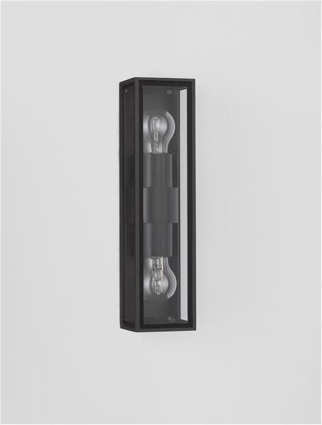 NV 9492442 Venkovní nástěnné svítidlo REGINA antracitový hliník a čiré sklo E27 2x12W 220-240V bez žárovky IP65 - NOVA LUCE