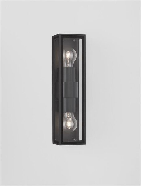 NV 9492442 Venkovní nástěnné svítidlo REGINA antracitový hliník a čiré sklo E27 2x12W 220-240V bez žárovky IP65 - NOVA LUCE