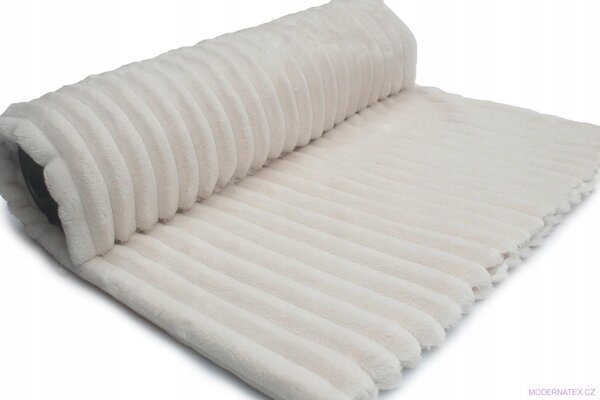Látka mínky proužky, 300 g/m², šíře 160 cm, metráž, ecru