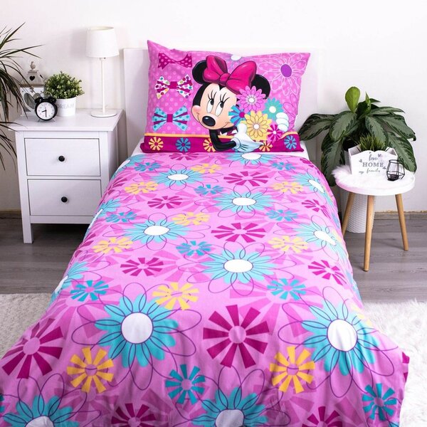 Povlečení Minnie Bows and Flowers 140x200, 70x90 cm