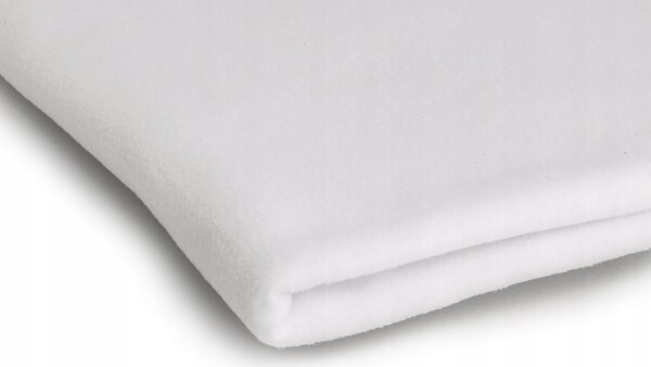 Polar fleece látka 200 g/m², šířka 150 cm, bílý, metráž
