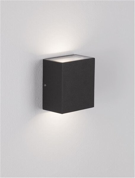 NV 9492650 Venkovní nástěnné svítidlo PARRIS antracit / čiré sklo LED 10.4W 3000K 220-240V 266st. IP65 světlo nahoru a dolů - NOVA LUCE