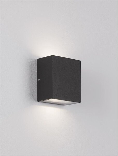 NV 9492650 Venkovní nástěnné svítidlo PARRIS antracit / čiré sklo LED 10.4W 3000K 220-240V 266st. IP65 světlo nahoru a dolů - NOVA LUCE