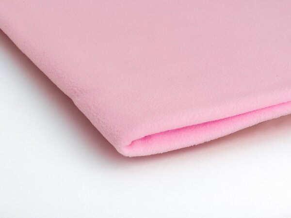 Polar fleece látka 200 g/m², šířka 150 cm, světle růžový, metráž