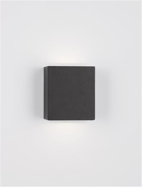 NV 9492650 Venkovní nástěnné svítidlo PARRIS antracit / čiré sklo LED 10.4W 3000K 220-240V 266st. IP65 světlo nahoru a dolů - NOVA LUCE