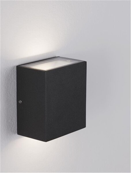 NV 9492650 Venkovní nástěnné svítidlo PARRIS antracit / čiré sklo LED 10.4W 3000K 220-240V 266st. IP65 světlo nahoru a dolů - NOVA LUCE