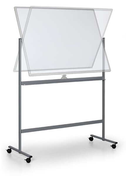 Mobilní oboustranná bílá popisovací tabule, magnetická, 1200 x 900 mm