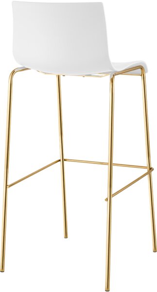 Sada 2 ks barových židlí Hoover plast, zlaté nohy - bílá