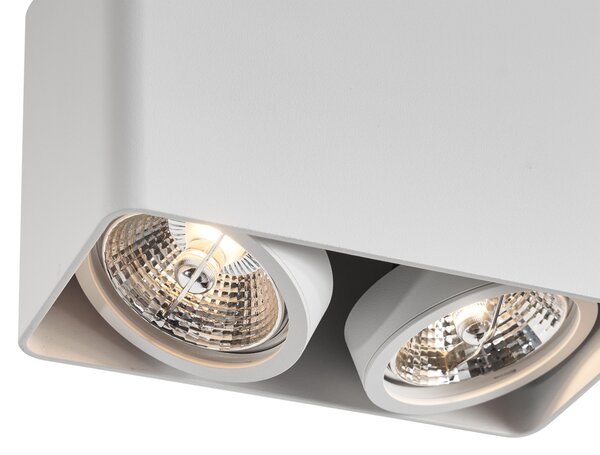 Designové přisazené bodové svítidlo bílé GU10 70mm 2-světelné otočné a sklopné - Vox