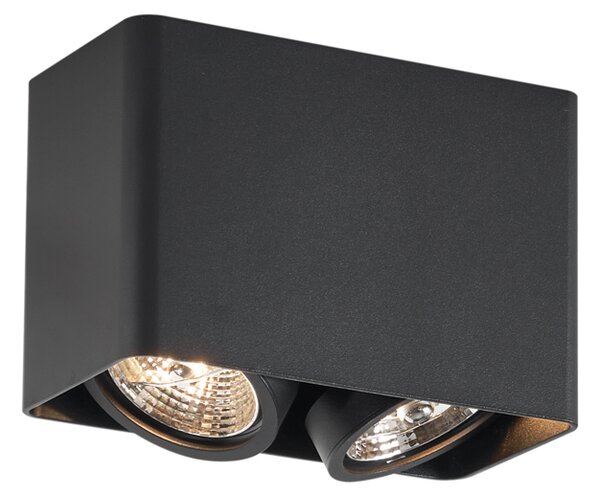 Designové přisazené bodové svítidlo černé GU10 70mm 2-světelné otočné a sklopné - Vox