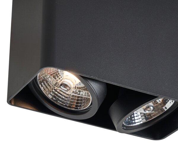 Designové přisazené bodové svítidlo černé GU10 70mm 2-světelné otočné a sklopné - Vox