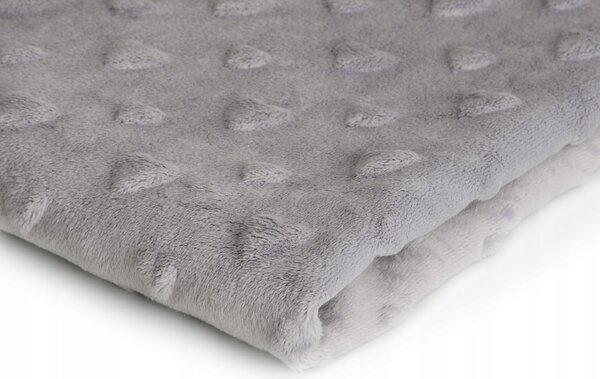 Látka minky srdička, 320 g/m², šíře 160 cm, metráž, světle šedá