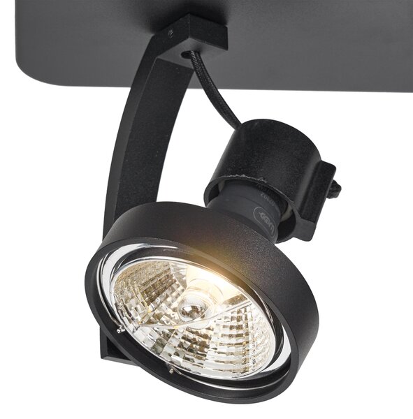 Designový stropní reflektor černý GU10 70mm 2-světla nastavitelný - Vo