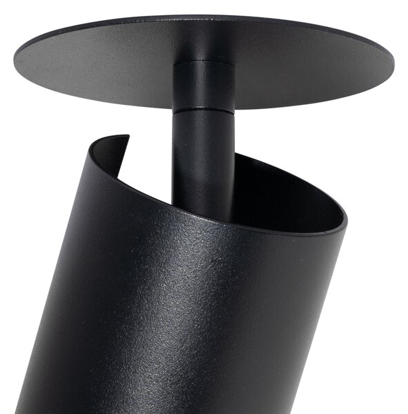 Sada 6 moderních zapuštěných bodových svítidel černá GU10 50mm - Chels