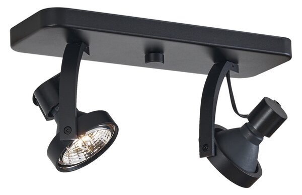 Designový stropní reflektor černý GU10 70mm 2-světla nastavitelný - Vo