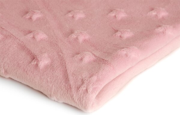 Látka minky hvězdy, 320 g/m², šíře 155 cm, metráž, růžová