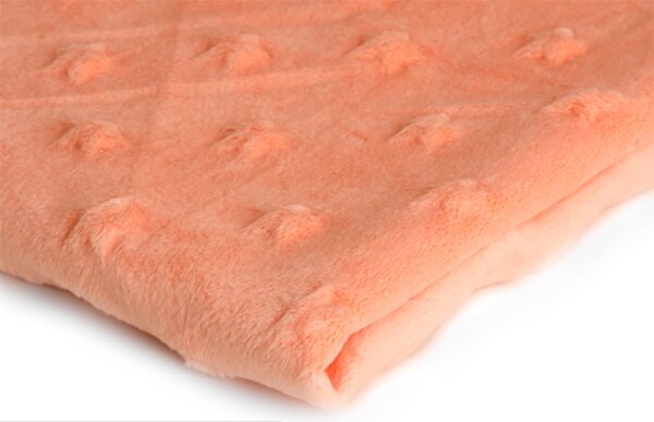 Látka minky hvězdy, 320 g/m², šíře 155 cm, metráž, lososová