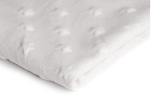 Látka minky hvězdy, 320 g/m², šíře 155 cm, metráž, bílá