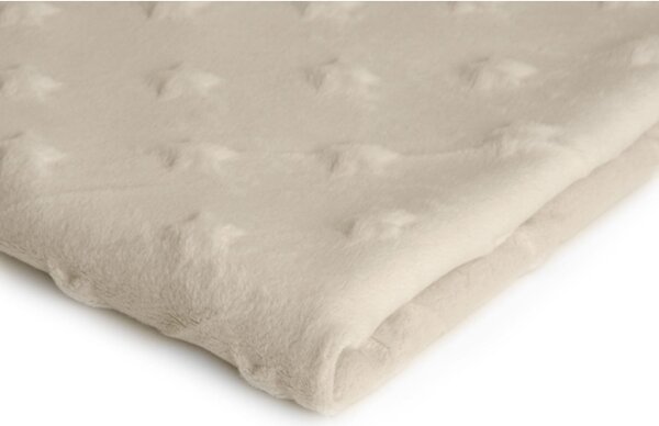 Látka minky hvězdy, 320 g/m², šíře 155 cm, metráž, ecru