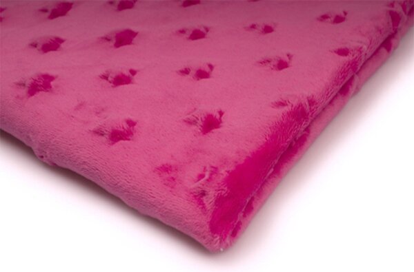 Látka minky hvězdy, 320 g/m², šíře 155 cm, metráž, fuchsie