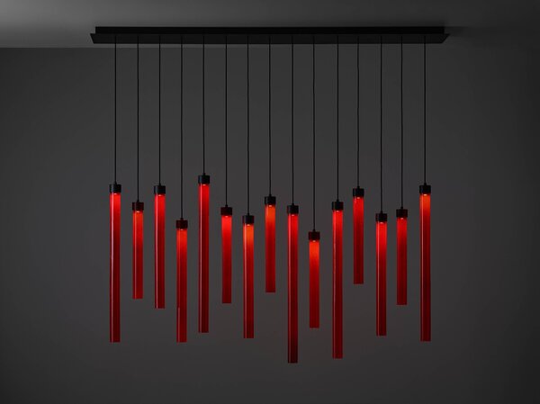 Brokis Designové LED závěsné svítidlo Comet Round 550, PC1375 Povrch Montury: Broušená bronz lak, Barva skla: Šedá kouřová - transparentní sklo, Baldachýn: Broušená champagne lak