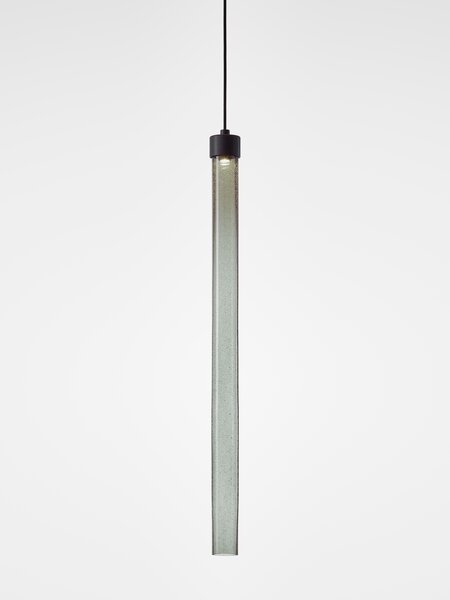 Brokis Designové LED závěsné svítidlo Comet Round 900, PC1377 Povrch Montury: Broušená bronz lak, Barva skla: Šedá kouřová - transparentní sklo, Baldachýn: Broušená champagne lak