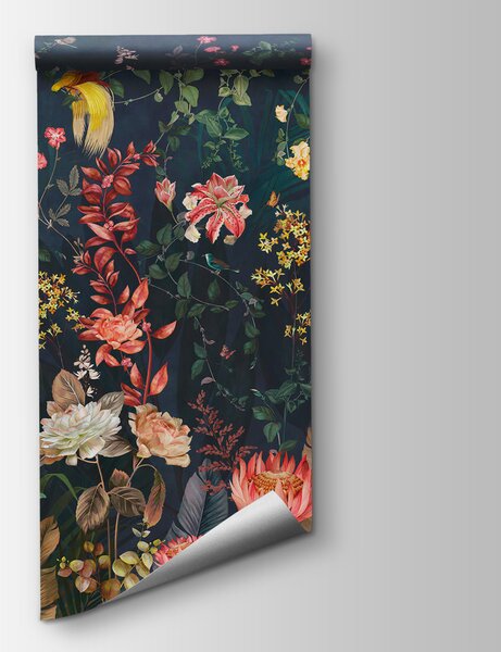 Fototapeta Tapety s květinami a ptáky, Designové fototapety na zeď, Populární fototapety, u74744 - Tapeko.co.cz
