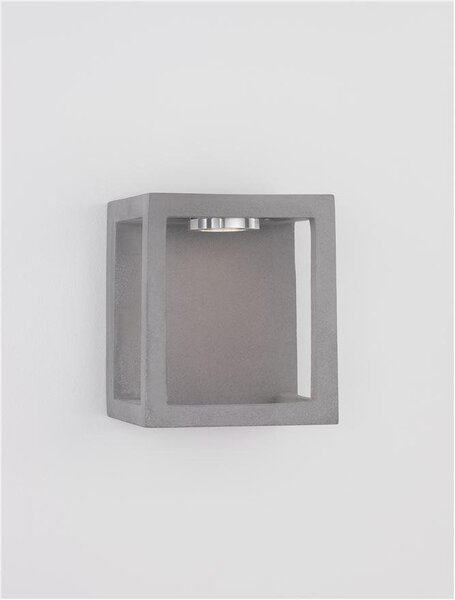 NV 9540214 Venkovní nástěnné svítidlo BEV šedý beton skleněný difuzor LED 5W 3000K 120-230V IP65 - NOVA LUCE