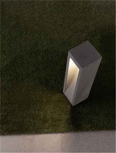 NV 9540208 Venkovní sloupkové svítidlo BARCO šedý beton skleněný difuzor LED 6W 3000K 120-230V IP65 - NOVA LUCE