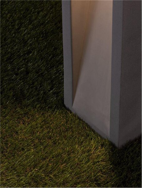 NV 9540208 Venkovní sloupkové svítidlo BARCO šedý beton skleněný difuzor LED 6W 3000K 120-230V IP65 - NOVA LUCE