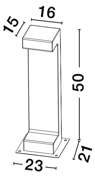 NV 9540213 Venkovní sloupkové svítidlo ARAN šedý beton skleněný difuzor LED 8W 3000K 120-230V IP65 - NOVA LUCE