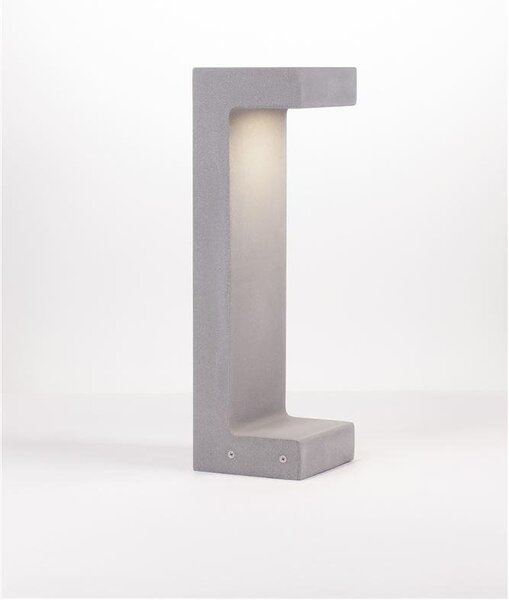 NV 9540213 Venkovní sloupkové svítidlo ARAN šedý beton skleněný difuzor LED 8W 3000K 120-230V IP65 - NOVA LUCE