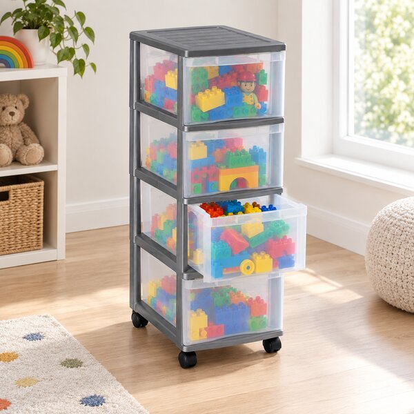 SUNDIS Úložný box se 4 zásuvkami, antracit, OFFICEMIX - MAXI