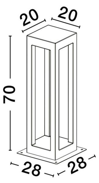 NV 9540216 Venkovní sloupkové svítidlo BEV šedý beton skleněný difuzor LED 5W 3000K 120-230V IP65 - NOVA LUCE