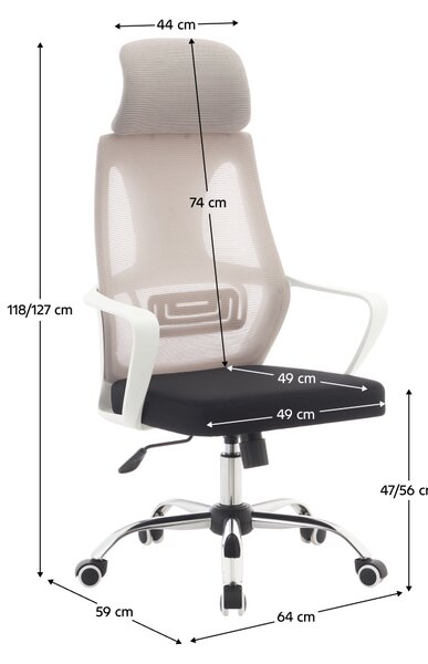 Ergonomická kancelářská židle PULSE - šedá síťovina / černá látka