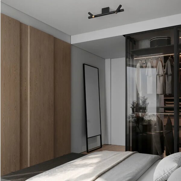 -25 % Dny Marianne - Nova Luce Černé kovové stropní LED světlo Avelo 46 cm