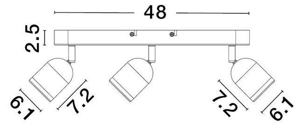 NV 9555818 Bodové svítidlo ORSON bílý kov GU10 3x10W 230V IP44 bez žárovky - NOVA LUCE