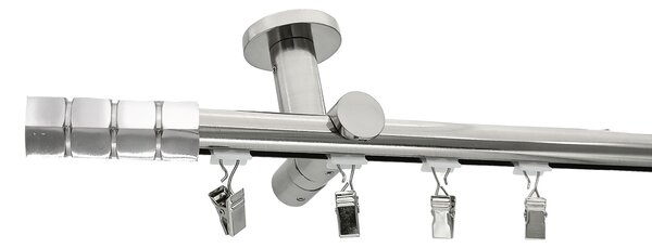 Kovovégarnýže.cz Stropní garnýž Craft broadway 19 mm efekt nerez Varianta jednořadá nebo dvouřadá: Jednořadá, Uchycení látky: jezdec s háčkem, Délka garnýže Broadway: 160 cm
