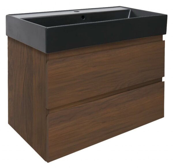Koupelnová skříňka s umyvadlem SAT B-Way 80x30x45 cm ořech mat BWAY80NUTU4B