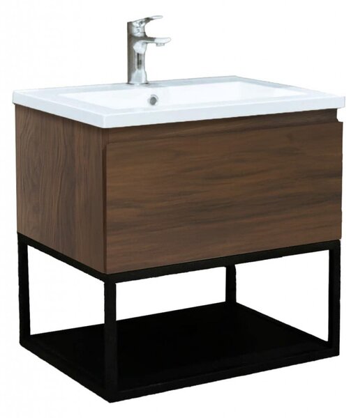 Koupelnová skříňka s umyvadlem SAT B-Way 59x30x45 cm ořech mat BWAY60NUTU